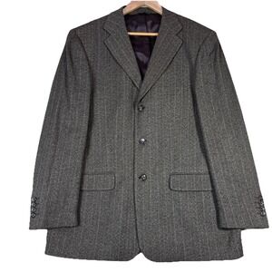 Banana Republic Jacket Pinstripe 3 button Wool Twill Blazer Made in Italy 42R
